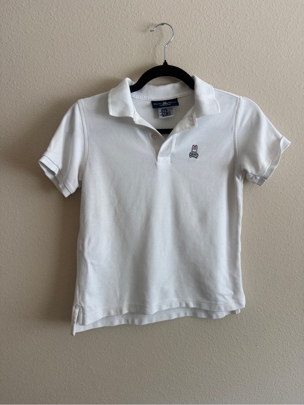Psycho Bunny Girls White Polo with Embroidered Bunny